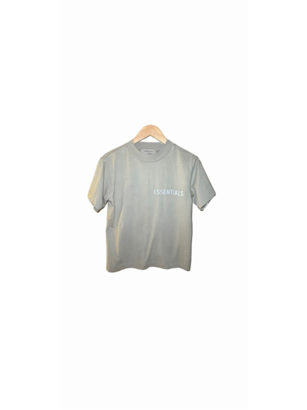 Essentials Mens Tee 100% Cotton Light Green/Tan Size Small